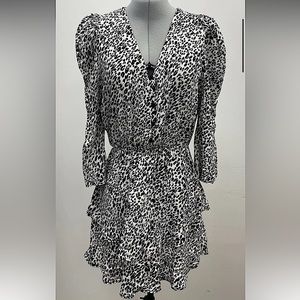 ZARA NWT Leopard Print Ruffle Layers Dress